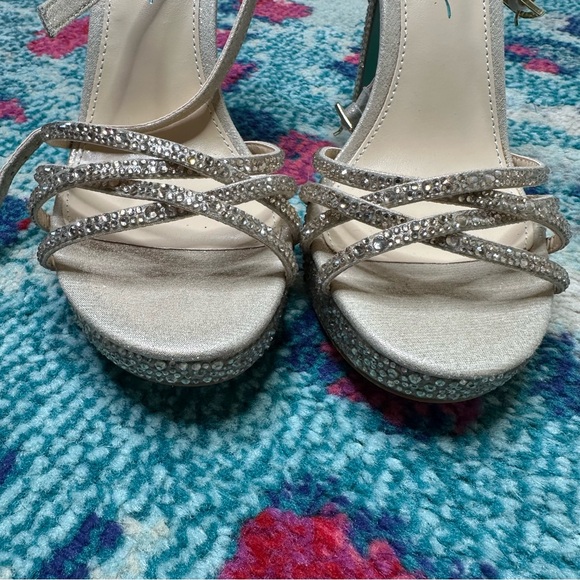 Betsey Johnson Adde Rhinestone Embellished Ankle Strap Platform Pumps - Picture 5 of 11
